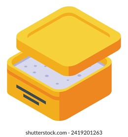 Tooth powder box icon isometric vector. Water beauty. Soda spoon