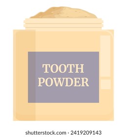 Tooth powder icon cartoon vector. Brush dental care. Bubble cream
