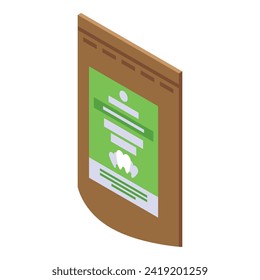 Icono del paquete de polvo dental vector isométrico. Tubo oral crema. Piel de afeitar