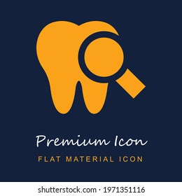 Tooth premium material ui ux isolated vector icon in navy blue and orange colors