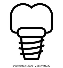 Tooth prosthesis icon outline vector. Care treatment. Oral implant