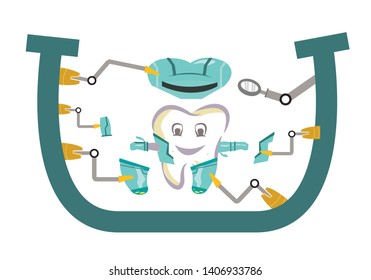 Tooth protection assembly concept inside a symbol