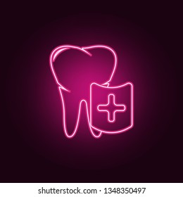 tooth protection icon. Elements of Dental in neon style icons. Simple icon for websites, web design, mobile app, info graphics