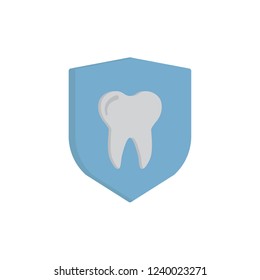 tooth protection icon flat style design. dental icon