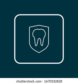 Tooth protection icon line symbol. Premium quality isolated security element in trendy style.