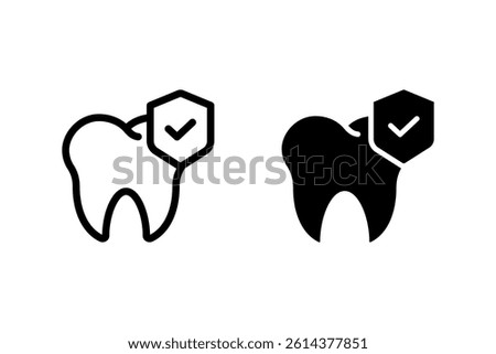 Tooth protection icon set. Symbolizes dental health, protection, care, and hygiene. Perfect for dental clinics, healthcare websites, and oral health educational materials