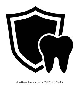Icono de protección dental, gráficos vectoriales
