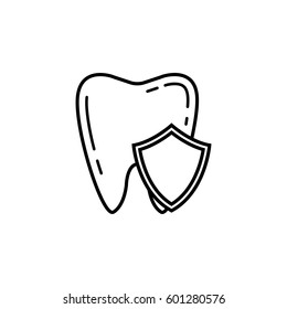 Tooth Protection line icon, Dental and medicine, vector graphics, a linear pattern on a white background, eps 10.
