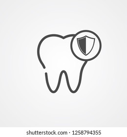 Tooth protection vector icon sign symbol