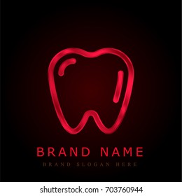 Tooth red chromium metallic logo