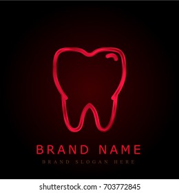 Tooth red chromium metallic logo