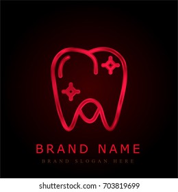 Tooth red chromium metallic logo