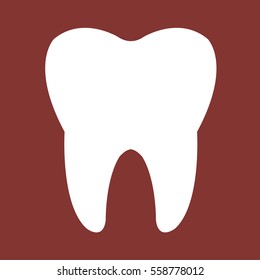 Tooth red Icon vector silhouette. Health, doctor and dentist office symbols