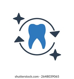 Símbolo de signo de icono de actualización de diente
