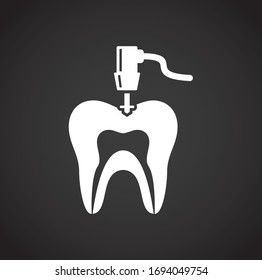 Tooth related icon on background for graphic and web design. Creative illustration concept symbol for web or mobile app.