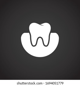 Tooth related icon on background for graphic and web design. Creative illustration concept symbol for web or mobile app.