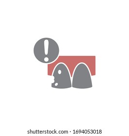 Tooth related icon on background for graphic and web design. Creative illustration concept symbol for web or mobile app.