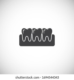 Tooth related icon on background for graphic and web design. Creative illustration concept symbol for web or mobile app.