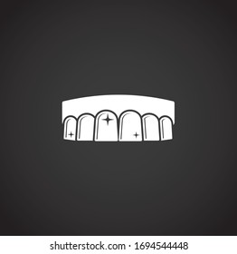 Tooth related icon on background for graphic and web design. Creative illustration concept symbol for web or mobile app.