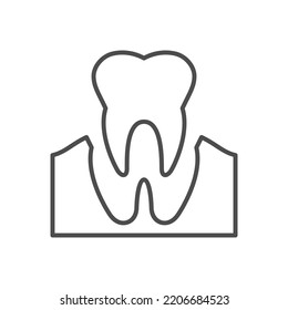 Tooth removal line outline icon