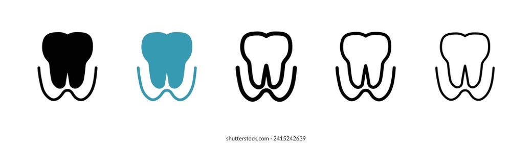 Juego de iconos del vector de extracción de dientes. Símbolo del vector de extracción dental para el diseño de la interfaz de usuario.