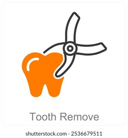 Tooth Remove and Dental care icon concept