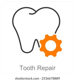 Tooth Repair and Dental care icon concept