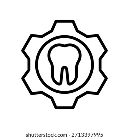 Ícone de reparo do dente, gráfico Line Vetor