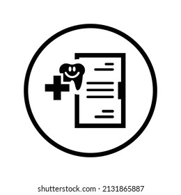 Tooth-Report-Symbol. Schwarze Vektorgrafiken.