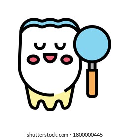 tooth research color icon vector. tooth research sign. isolated symbol illustration