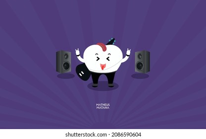 Tooth Rockstar with eletric guitar