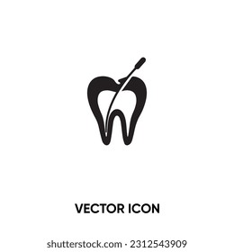 Tooth root canal vector icon . Modern, simple flat vector illustration for website or mobile app. Root canal or tooth root symbol, logo illustration. Pixel perfect vector graphics	