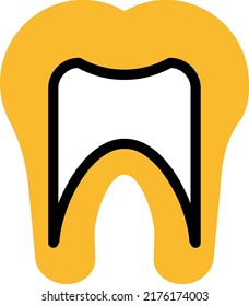 Tooth root fill in, illustration, vector on a white background.