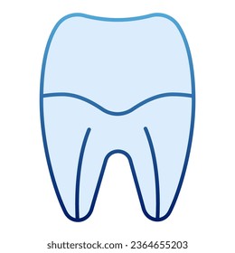 Tooth root flat icon. Tooth canal blue icons in trendy flat style. Dental care gradient style design, designed for web and app. Eps 10