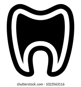 Tooth with root icon. Simple illustration of tooth with root vector icon for web