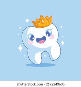 Tooth and royal king cartoon design