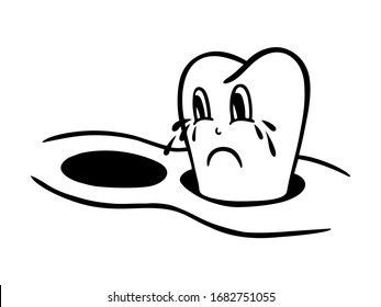 THE TOOTH IS SAD BECAUSE THE NEIGHBORING TOOTH WAS REMOVED