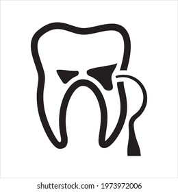 Tooth scaling icon, vector and glyph