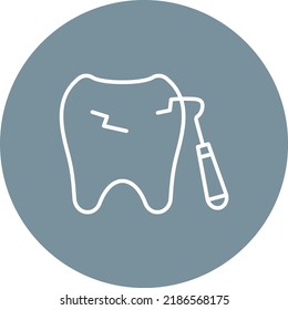 Tooth Scaling line circle icon vector image. Can also be used for web apps, mobile apps and print media.