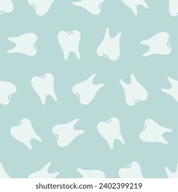 Tooth seamless pattern. Suitable for backgrounds, wallpapers, fabrics, textiles, wrapping papers, printed materials, and many more. Editable vector.