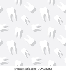 Tooth Seamless With Shadow Medical Pattern Background
