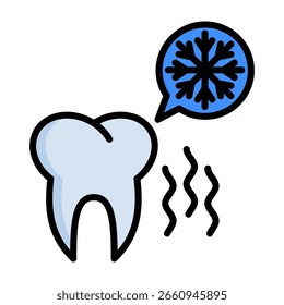Icono de sensibilidad dental Ilustración vectorial de color lineal