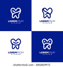 tooth set color logo design