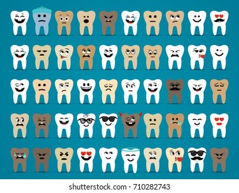 Tooth set consisting of various emotional expressions