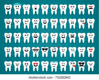 Tooth set consisting of various emotional expressions