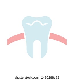 Icono de diente ajustado. Salud dental, anatomía dental, cuidado bucal, odontología, higiene dental, esmalte, encía, molar, incisivo, canino, tratamiento dental.