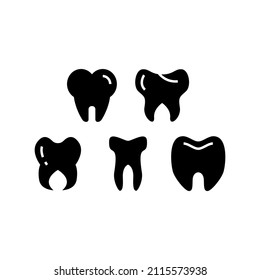 Tooth set icon isolated on white background