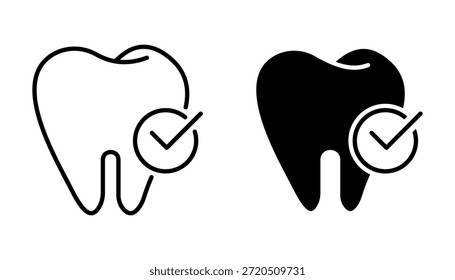 Ícone do conjunto de dentes, desenho da linha Símbolo fundo branco isolado. ilustração vetorial. cor editável.	