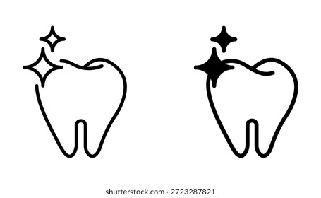 Zahnsatz-Symbol, Liniendesign Symbol einzeln auf weißem Hintergrund. Vektorgrafik. farblich bearbeitbar.	
