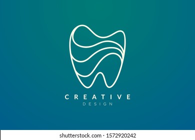 Tooth shape design ideas. Modern minimalist and elegant vector illustration. Can be used for patterns, labels, brands, icons or logos